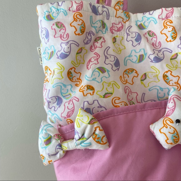 Elephant Print and Pink Tote Bag - Picture 5 of 12